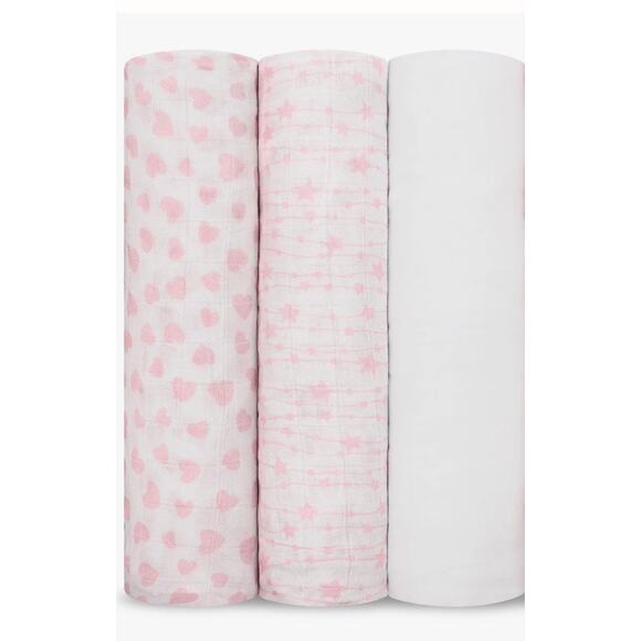 Comfy Cubs Muslin Swaddle Blankets, 3 
Pack - Pink - Picture 1 of 1
